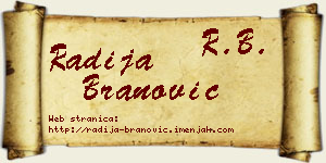 Radija Branović vizit kartica